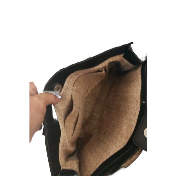 GUESS Black & Gray Monogram Tote Bag – Faux Leather - Picture 3 of 7